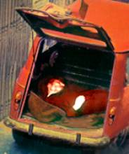 la Renault R 4 rossa, con Aldo Moro assassinato